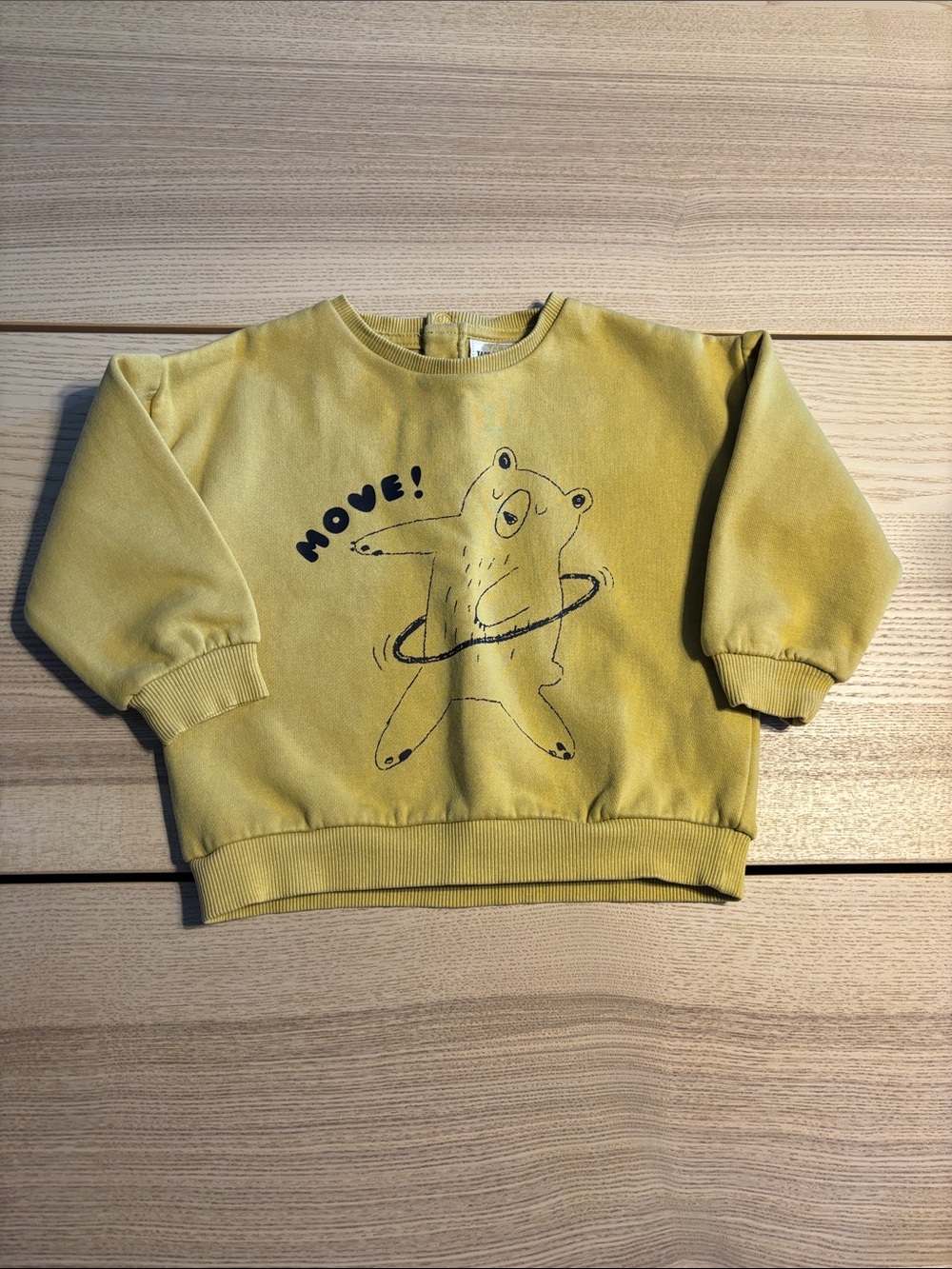 Kids Yellow Bear Hula Graphic Sweatshirt